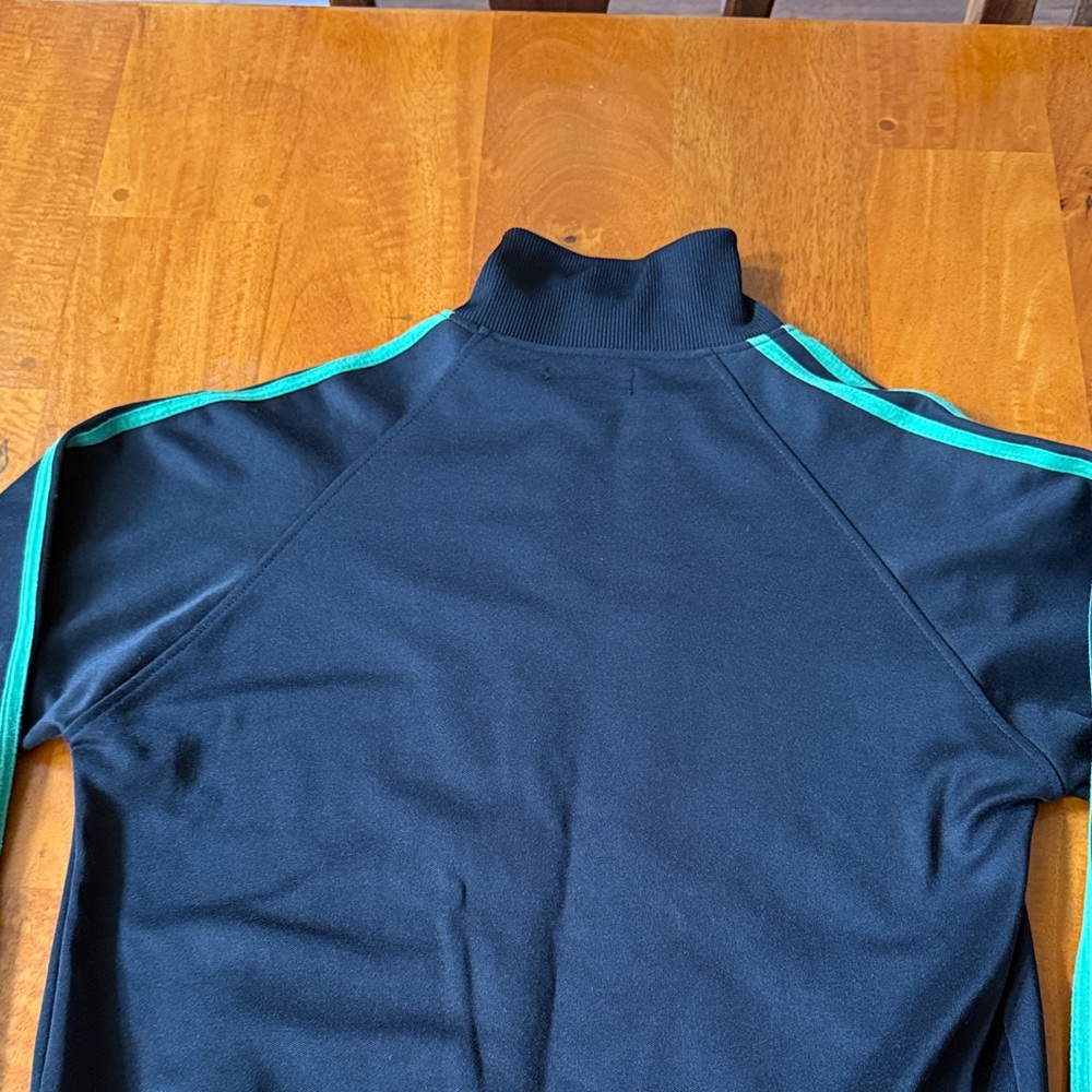 Fred Perry Black Track Jacket with Teal Green Stripes - Picture 6 of 7